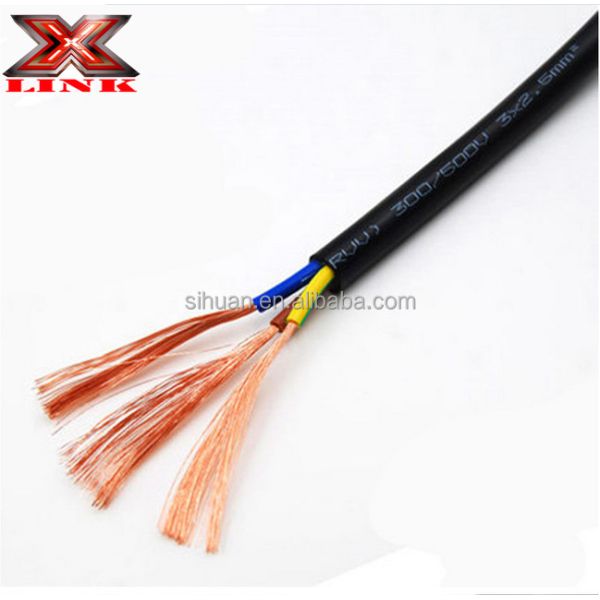 Quality 14AWG 16AWG 2.5mm 1.5mm 3 2 Core Stranded Copper Electric Cable With PVC Insulation wholesale