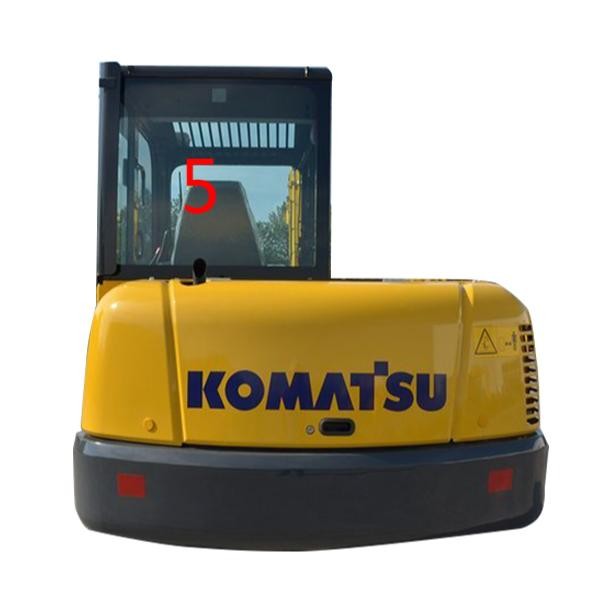 Quality Windshield KOMATSU Excavator Window PC56-7 PC56 Replacement RoHS Back Side NO.5 wholesale