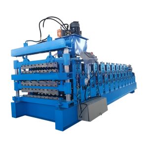 Plc control 0.3-0.6mm Double Layer Roll Forming Machine 15m/Min For Ppgi Panel