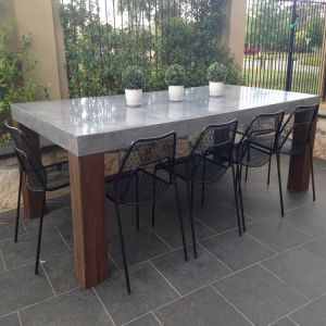 Water Proof Resisitant GRC Concrete Table Set for Enduring Luxury Concrete