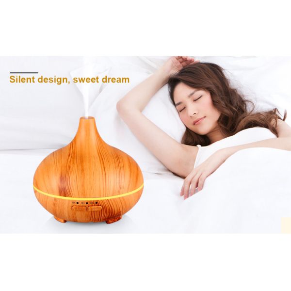 80ml Wood Grain Ultrasonic USB Aromatherapy Diffusers With 7 Colorful Light