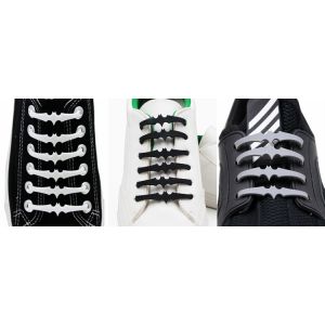 Easy To Handle Silicone Gifts Shoelaces No Tie Flat Custom Printed Logo