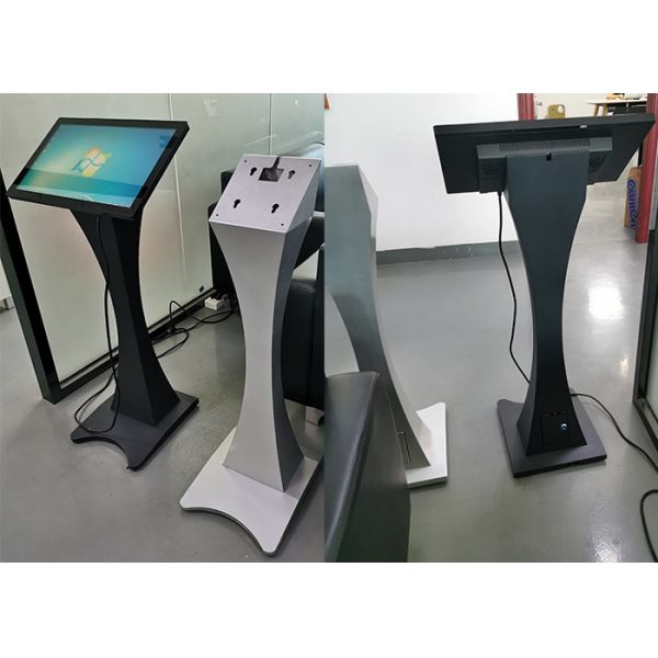 Quality 21.5" horizontal  capacitive touch screen kiosk slim design with printer build in and Android Windows OS wholesale