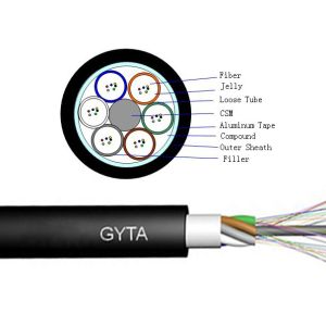 China External Aerial Fiber Optic Armoured Cable G652D GYTA 24B1.3 2km 4km Per Roll on sale