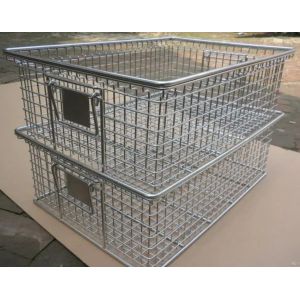 316 Stainless Steel Wire Mesh Basket Rectangle Shape ISO9001 Certificate