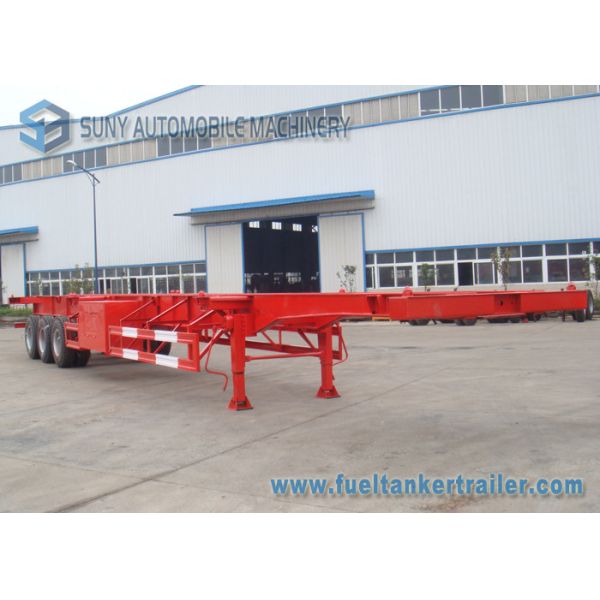 Flatbed Three Axles Container Skeletal Trailer 53ft Container Mechanical