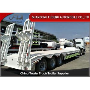 Q345B 3 Axles Mechanical Ladder 70T Low Bed Semi Trailer