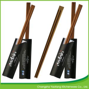 Bamboo 24cm Individually Wrapped Chopsticks Tensoge Carbonized Biodegradable