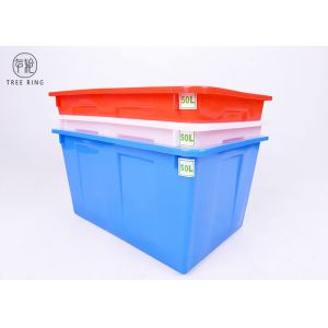 Big Storage Colorful Plastic Bin Boxes W50 Nestable HDPE 487 * 343 * 258 Mm