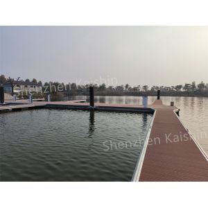 Cheap Marine Aluminum Floating Dock Gangway WPC Decking 500mm Freeboard for sale