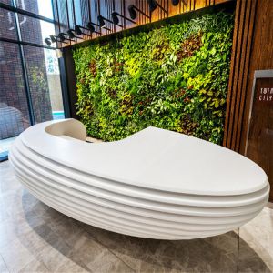 Special Shape Modern Reception Desk , Reception Desk Furniture Customized Color