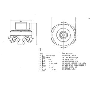 RONGE Spacing 2.5m Marine Spare Parts Nozzle Spray Angle 120 For Fire Fighting