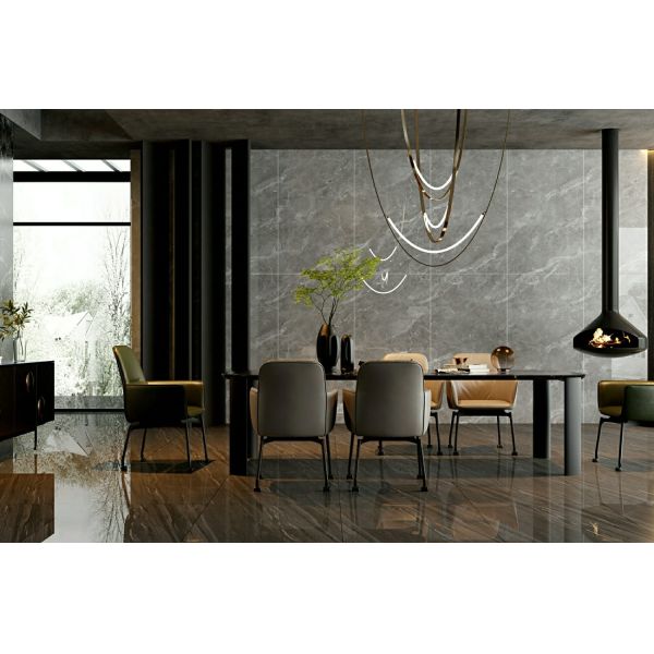 900x1800mm Grey Polished Glazed Porcelain Tile 0.5% WA