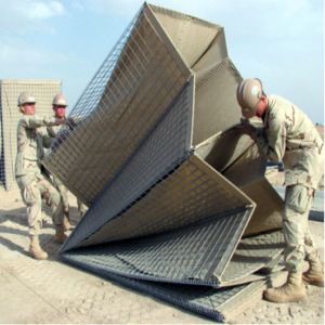 Sand Color 4.0-5.0mm Welded Mesh Hesco Barrier Wall 24Inches