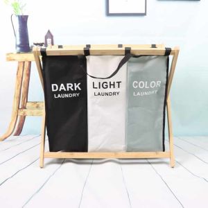 Oxford Cloth 3 Grid Laundry Basket Reusable Eco Friendly Weight 2.05kg Space