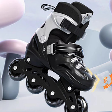Black Multi Scene Skating Shoes 4 Wheel Multifunctional With PVC Outsole