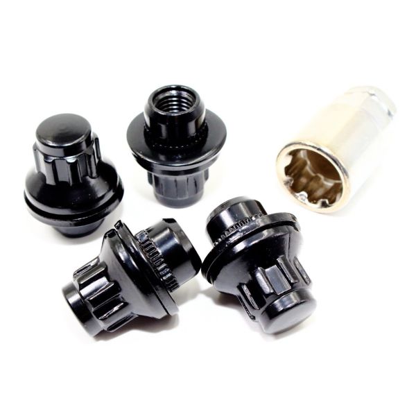 Mag Style Gloss Black Wheel Lock Lug Nut 12x1.5 Thread 1.47" Overall Length