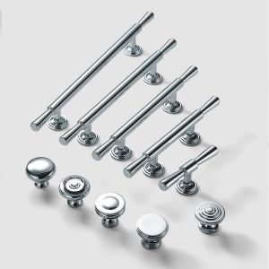 Elegant Zinc Alloy Silver 128mm Handle And Knobs With Ergonomic Design