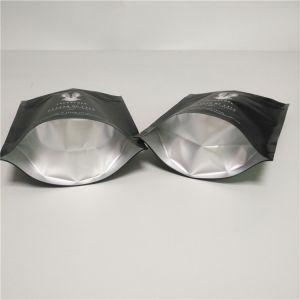 Matte Black Food Packaging Films Stand Up Coffee Bags Custom Logo With Top