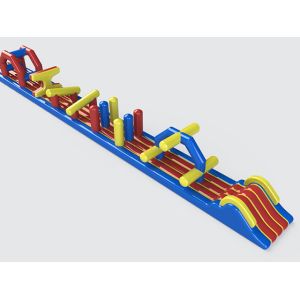 54 FT Long Giant Water Inflatable Obstacle Course With Slide Durable 0.9mm PVC