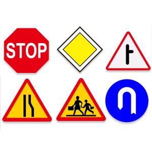 2mm Hexagon Reflective Traffic Signs Road Safety Mandatory Sign