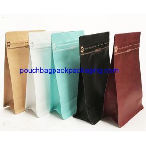 Block bottom stand up pouch, coffee bag, 95x55x185mm, 150 microns