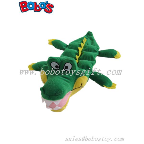 Quality 11.8inch plush pet dog toy green crocodile with squeaker wholesale