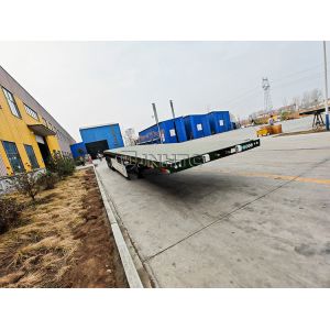 China 3 Axles 40tons Flatbed Semi Trailer 20ft 40ft Containers on sale