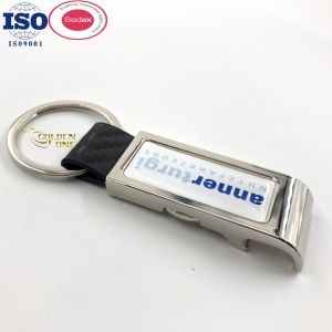 Zinc Alloy Personalized Metal Keychain Domed Bottle Opener Trolley Coin Chain