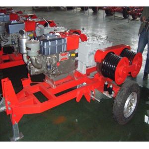 Cheap Honda Engine 5 Ton Double Capstan Winch Cable Pulling Machine For Power Construction for sale