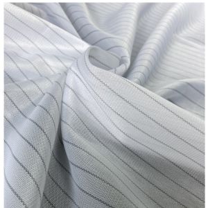 10MM Stripe Knitted Anti Static Polyester Fabric Cleanroom ESD Gloves Fabric