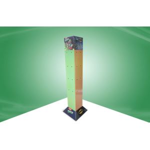Four Face Show Rotating Cardboard Display Stands With Plastic Hook