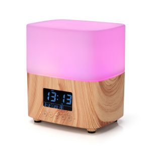 Household Wood Grain 300ML Essential Oil Diffuser Alarm Clock