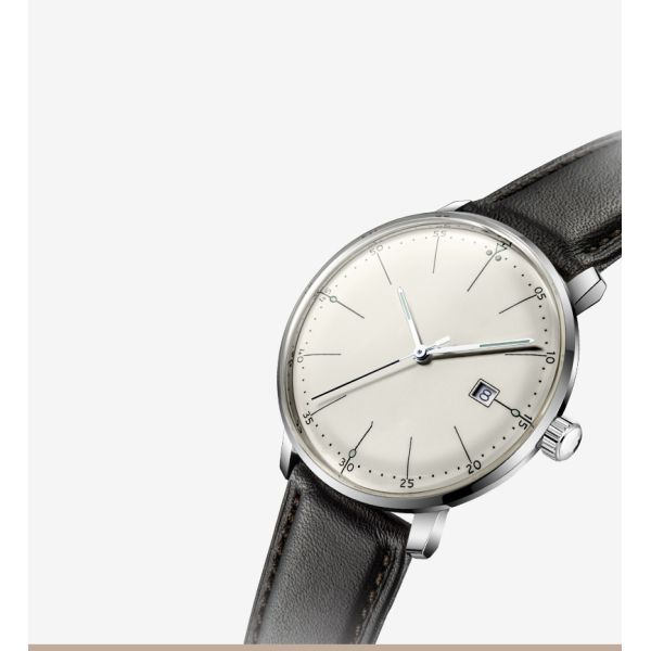 Classic Mens Stainless Steel Back Watch Domed Crystal Curved Dial