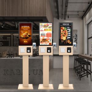 Self Checkout Kiosk With 23.8inch Touch Screen Display Printer Scanner For