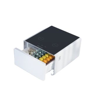 Modern Refrigerator Living Room Table with Built-in Fridge and Wireless Charging