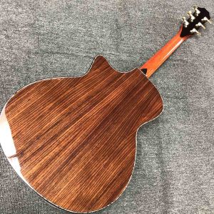 Custom Grand Solid Spruce Top Ebony Fingerboard Cutaway Arm Rest Abalone Inlays