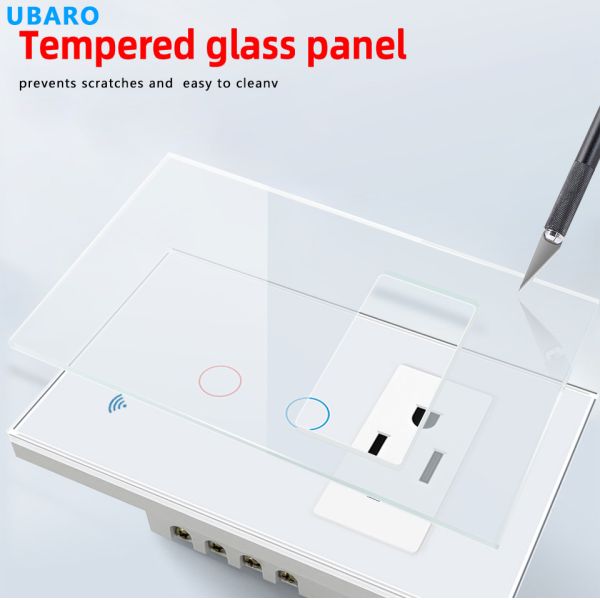 Tuya Wi-Fi Smart Switch Socket Combination with Voice Control Timing Function and 2.4GHz Wi-Fi for Home Office and Hotel