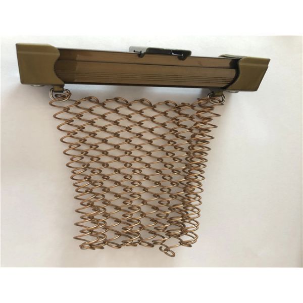 6mm Hole size Gold Color SS316 Decorative Woven Wire Mesh For Curtain And Space Divider