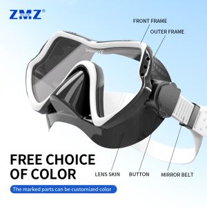 Transparent Freedive Bifocal Scuba Diving Mask For Adult Customized