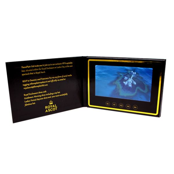 7 Inch HD Screen Digital Lcd Brochure Display With Printing For Invitation Video