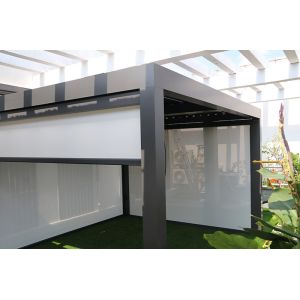China Outdoor Motorized Aluminum Pergola Adjustable Retractable Louver With Zip Screen on sale