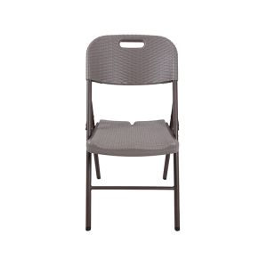 China Rustproof Rattan Plastic Fold Up Chairs Powder Coated Steel 5.0cm Thickness on sale