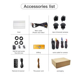 DC 36V Bird View Car Camera Anti Theft Dash Cam Security Camera HD 1080P