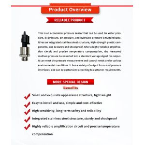 High- 24V 5VDC Liquid Level Transmitter for Oil Tank Pressure and Water Level