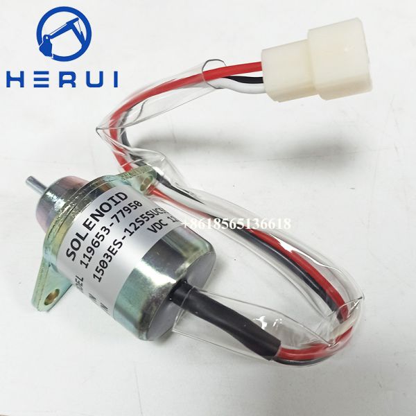 Fuel Shut Off Solenoid Valve 12V 119653-77950 11965377950 For 3TNE84 1503ES-12S5SUC5S