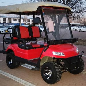 China Lithium Battery Powered 4 Seater Golf Cart Off Road Wheels 4x4 60V 25mph on sale