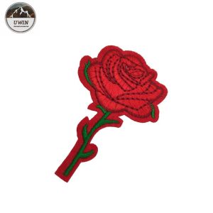 Washable Iron On Embroidered Flower Patches Customized Size With Heat Cut Border