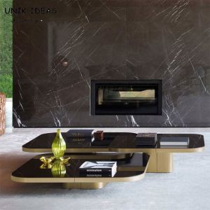 Stainless Steel Center Table 3 By 3 For L Shape Sofa Sectional Mirrored 0.6CBM