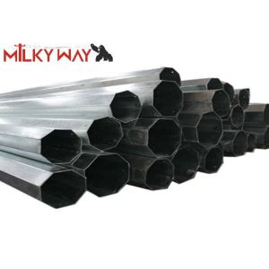 China 11M 8KN Galvanized Steel Tubular Telescopic Pole with bitumen 450mpa Yield Strength on sale